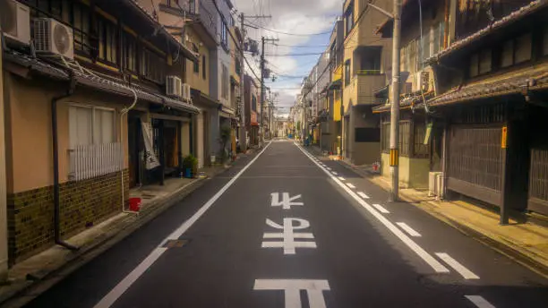 Empty Street in Kyoto, Japan