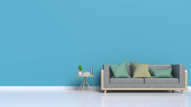 istock Living room with sofa, behind the dark walls 1020963280