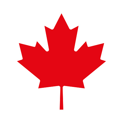 Red Maple leaf. Canadian symbol. Vector illustration.