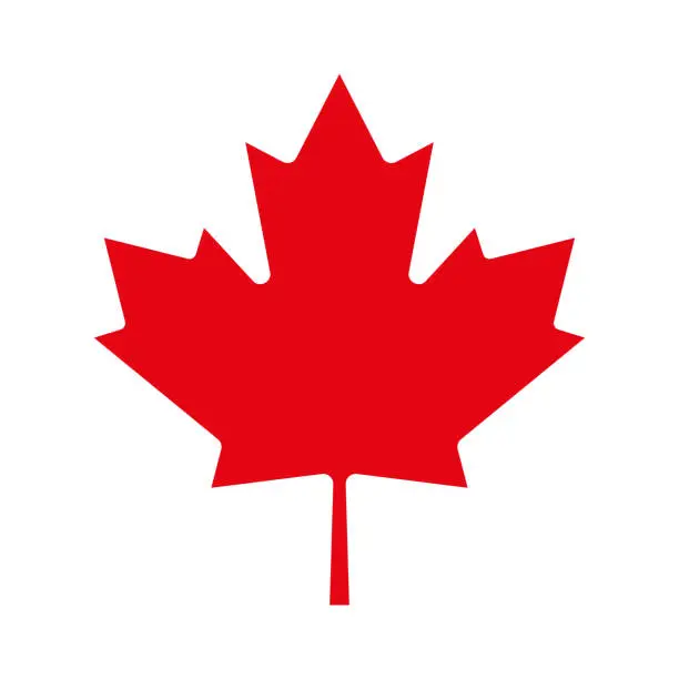 Vector illustration of Maple leaf icon. Canadian symbol. Vector illustration.