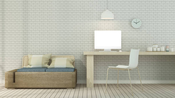 istock The interior hotel relax space 3d rendering in hotel brick wall 1020969248