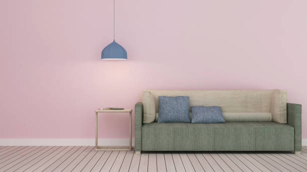 istock Interior hotel relax space 3d rendering-wall pastel color 1020969324