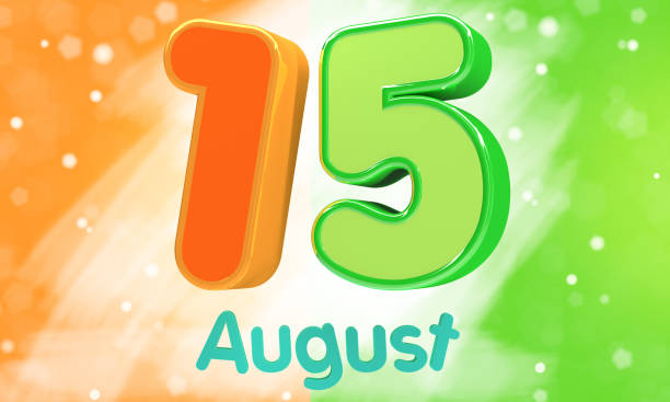 istock 3D render Illustration. Glossy 3d text 15 August in Indian flag color for Happy Independence Day celebration. 1020978592