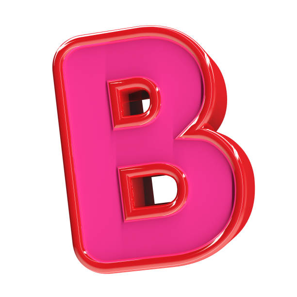 istock 3d Illustration plastic red letter B isolated on white background. 1020978692
