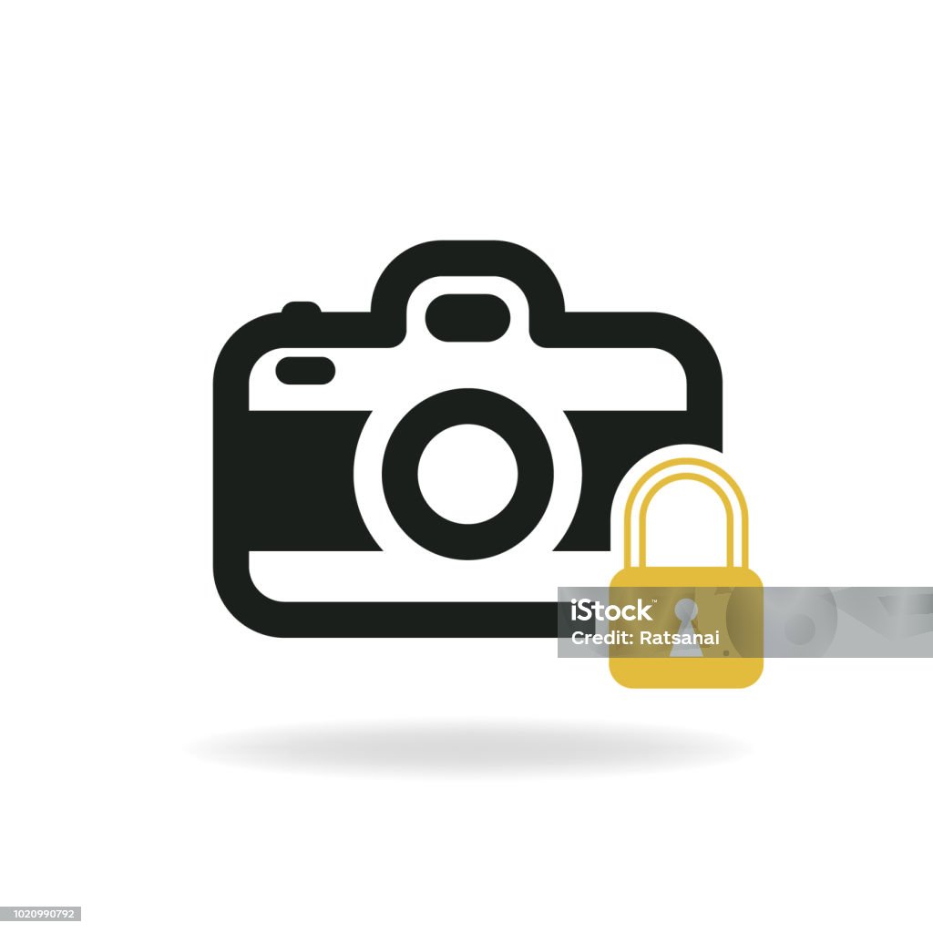 Camera Lock Design Camera Lock Stock Illustration - Download Image Now - Camera ...