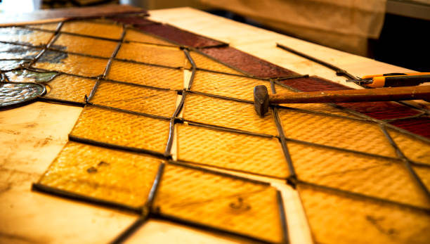 istock Restoring an antique 1890 stained glass 1021003880