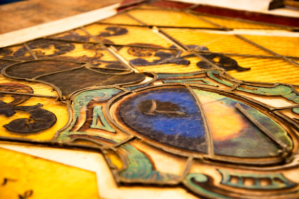 istock Restoring an antique 1890 stained glass 1021003904