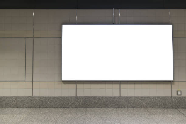 istock Blank billboard posters in the subway station for advertising 1021004280