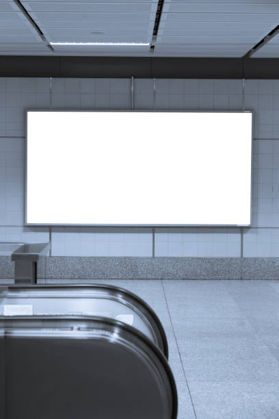 istock Blank billboard posters in the subway station for advertising 1021004292