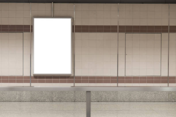istock Blank billboard posters in the subway station for advertising 1021004314