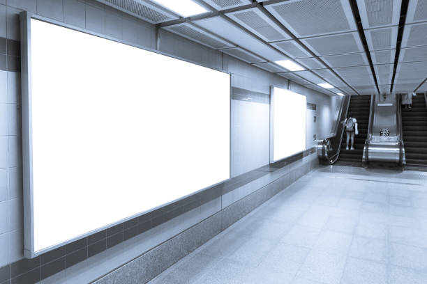 istock Blank billboard posters in the subway station for advertising 1021004334