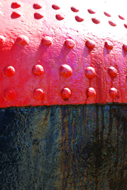 texture riveted metal red sea beacon