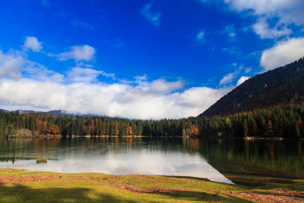 istock Autumn foliage at the alpine lake 1021022796