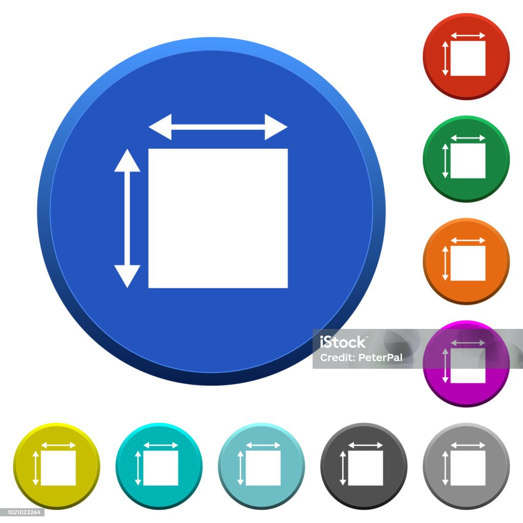 Bevel Buttons Elemet Dimensions Beveled Buttons Stock Illustration - Download Image ...