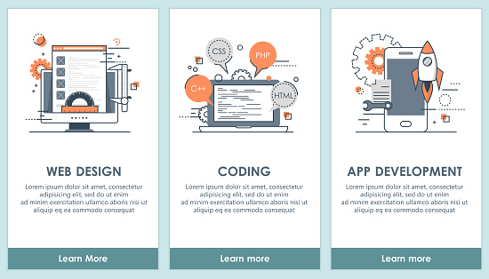 Flat Design Programming And Software App Screens Modern User Interface ...