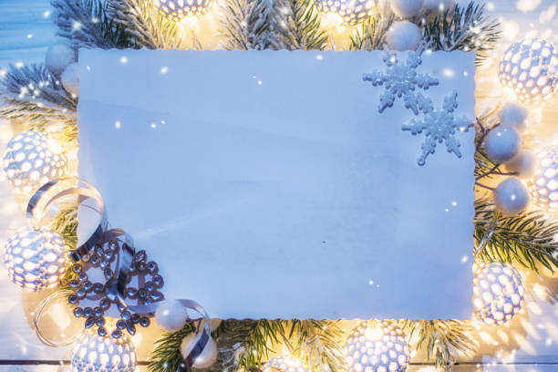 istock Christmas lighting. Top view, flat lay, copy space. 1021034762