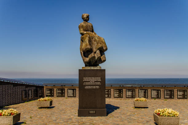 Urk, Netherlands - August 3, 2018: Memorial for fishermen in Urk, a fishers town in The Netherlands