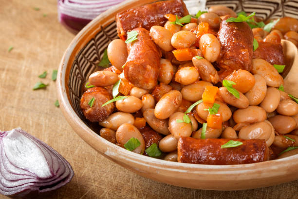 istock Beans stew wit pork sausages and tomato sauce 1021043532