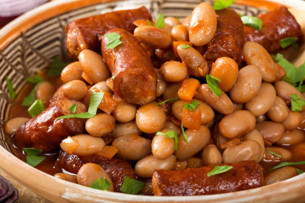 istock Beans stew wit pork sausages and tomato sauce 1021043546