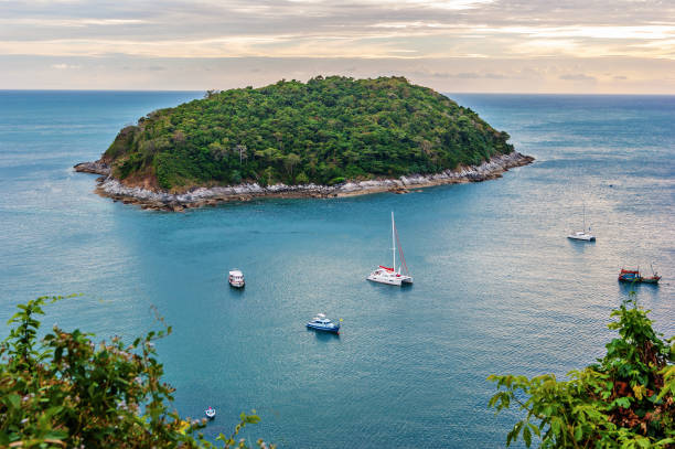 istock Green tropical island at sunset, Thailand. 1021054382