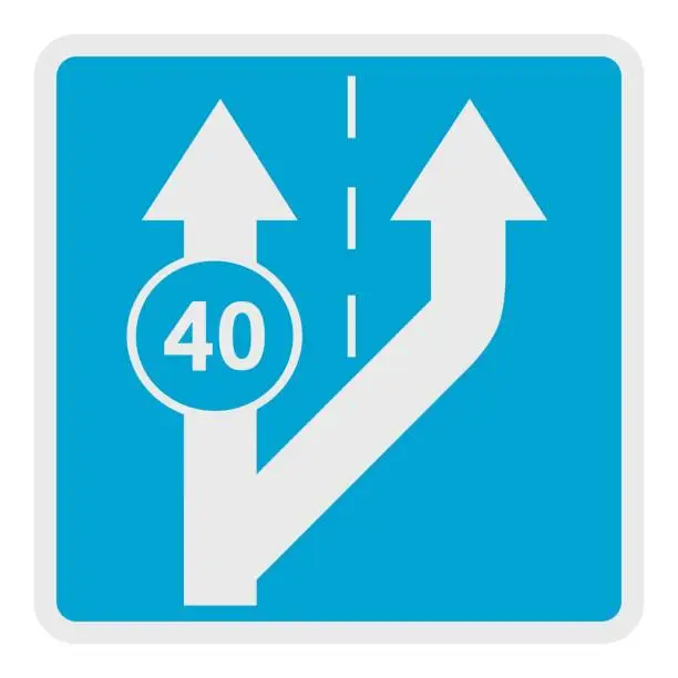 Vector illustration of Forty on arrow icon, flat style.