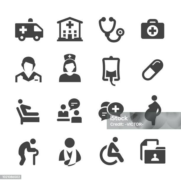 Medical Service Icons Acme Series Stock Illustration - Download Image Now - Icon Symbol, Nurse, Hospital