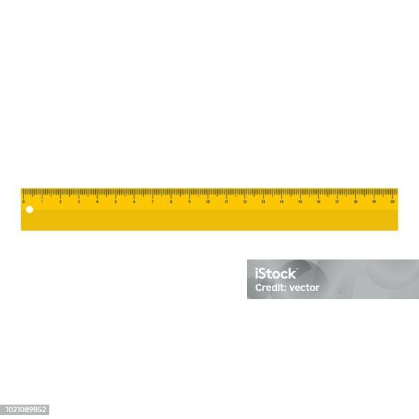 Yellow Long Ruler Icon Flat Style Stock Illustration - Download Image Now -  Angle, Brown, Centimeter - iStock
