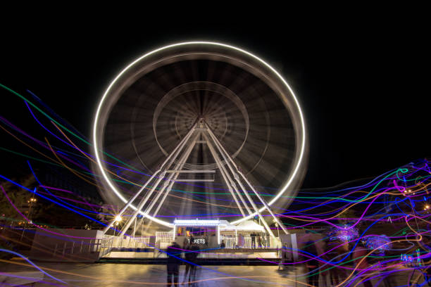 istock Ferris wheel spinning at night in Bournemouth 1021092668