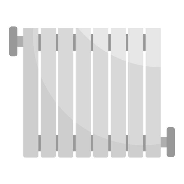 stockillustraties, clipart, cartoons en iconen met centrale verwarming pictogram, vlakke stijl - central heating