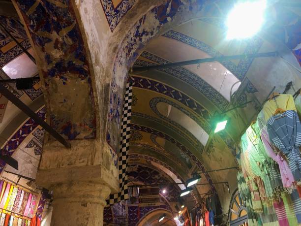istock Ceiling details and decorations at the Grand Bazaar, Istanbul. 1021101648
