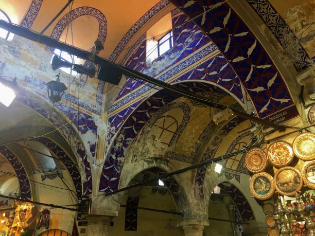istock Ceiling details and decorations at the Grand Bazaar, Istanbul. 1021101668
