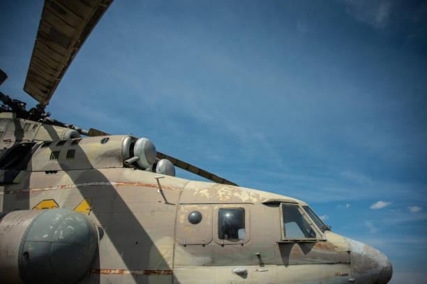 istock Fragment of the helicopter. Summer Transportation Background 1021102224
