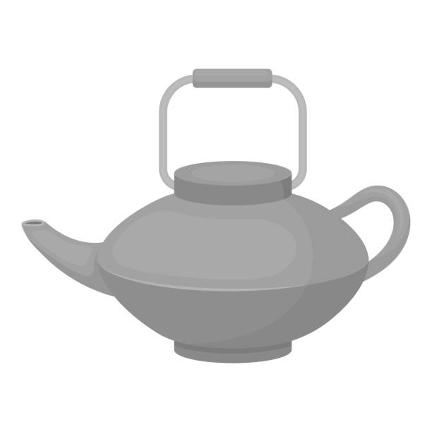 ilustrações, clipart, desenhos animados e ícones de tetsubin ícone no estilo monocromático isolado no fundo branco. ilustração em vetor estoque símbolo sushi. - tetsubin teapot