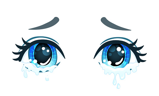 Eyes In Anime Style Stock Illustration - Download Image Now - Eye, Crying,  Manga Style - iStock