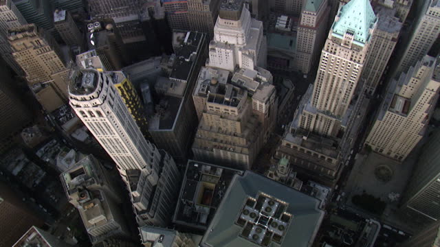 Aerial View Downtown Manhattan - Financial District , New York, USA