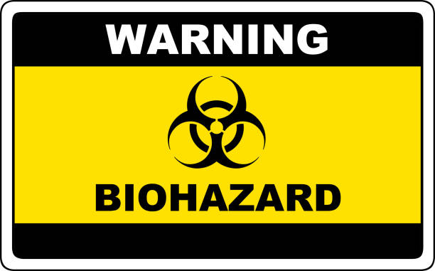 생물 학적, 경고 위험 기호 - biochemical warfare biohazard symbol virus laboratory stock illustrations