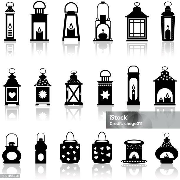 Lantern And Lighting Vector Illustration Stock Illustration - Download Image Now - Lantern, Icon Symbol, Modern