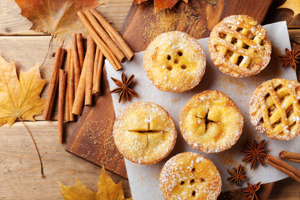 istock Set of different mini apple pies. Autumn pastry dessert. 1021145170