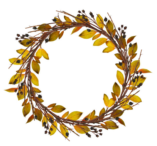 istock Round wreath from dry twigs 1021155304