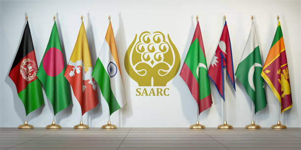 SAARC. Flags of memebers of South Asian Association for Regional Cooperation and symbol. SAARC. Flags of memebers of South Asian Association for Regional Cooperation and symbol. 3d illustration maldivian culture stock pictures, royalty-free photos & images