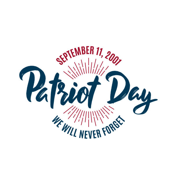 9/11 American Patriot Day background. Circle badge with lettering Patriot Day September 11, 2001. Vector design template . 9/11 American Patriot Day background. Circle badge with lettering Patriot Day September 11, 2001. Vector design template . 2001 stock illustrations