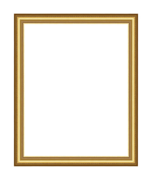istock The antique gold frame on the white background 1021173344