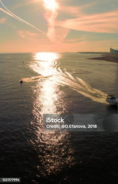Закат Санктпетербург Финский Залив Sunset St Petersburg The Gulf Of Finland Stock Photo - Download Image Now