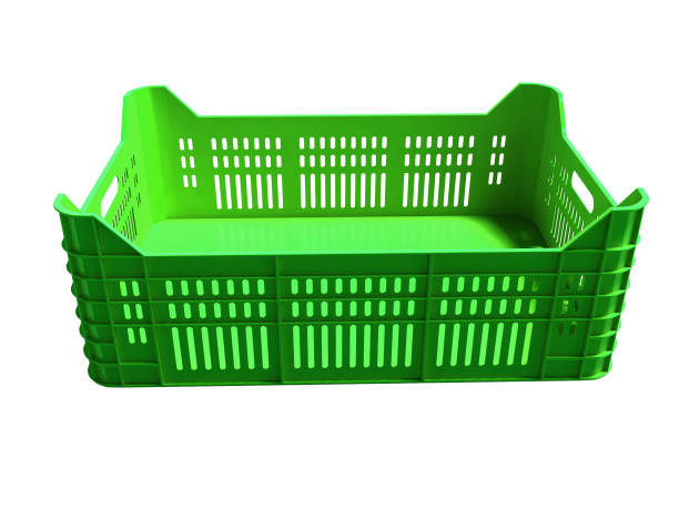 istock Modern dark green fruit box for sale 3d rendering on white background no shadow 1021178094