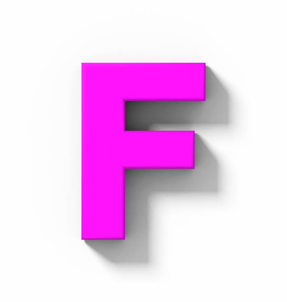 istock letter F 3D purple isolated on white with shadow - orthogonal projection 1021195432