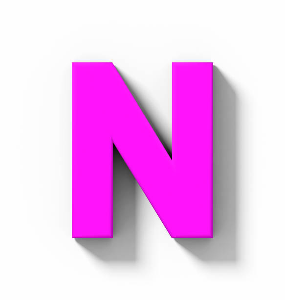 istock letter N 3D purple isolated on white with shadow - orthogonal projection 1021195454