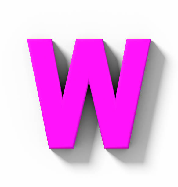 istock letter W 3D purple isolated on white with shadow - orthogonal projection 1021195482