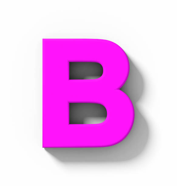 istock letter B 3D purple isolated on white with shadow - orthogonal projection 1021195486