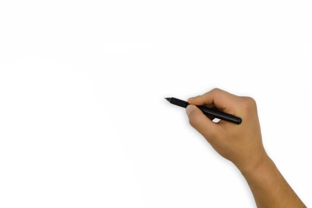 istock human hand with a black handle isolated on a white background 1021203798