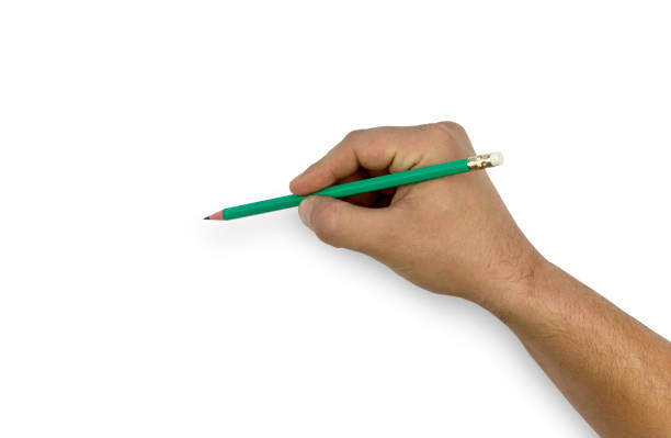 istock human hand with pencil isolated on white background 1021210778